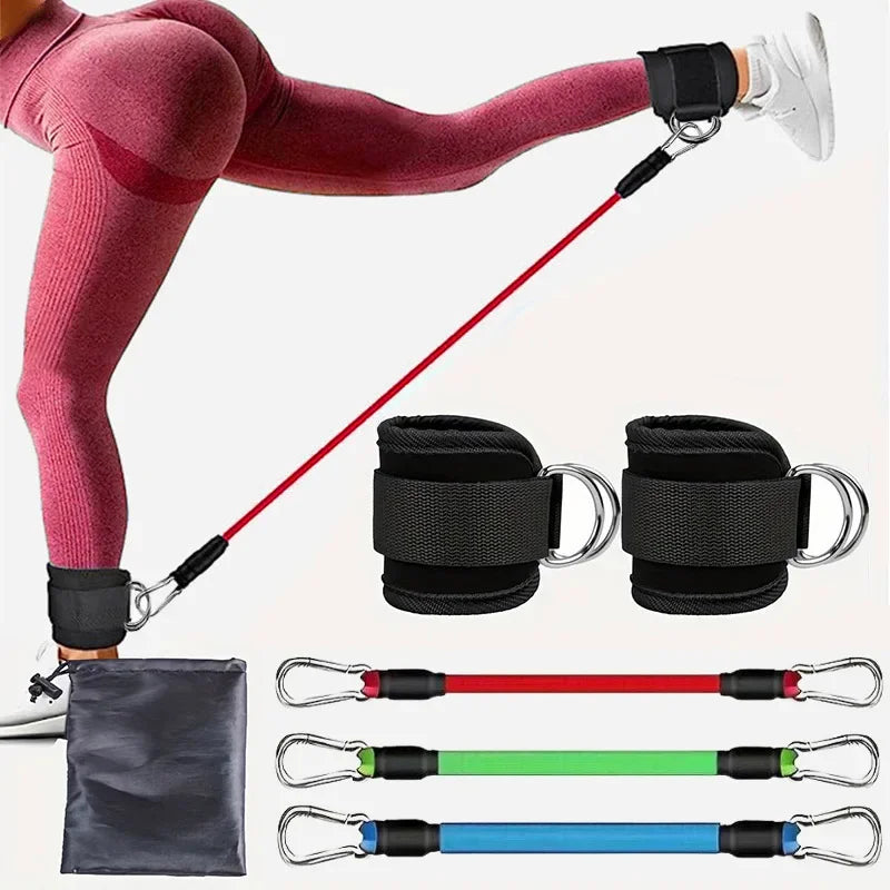 Correias de tornozelo faixas de resistência conjunto fitness treino equipamentos exercício tornozelo peso yoga elástico banda de fitness para ginásio homem mulher