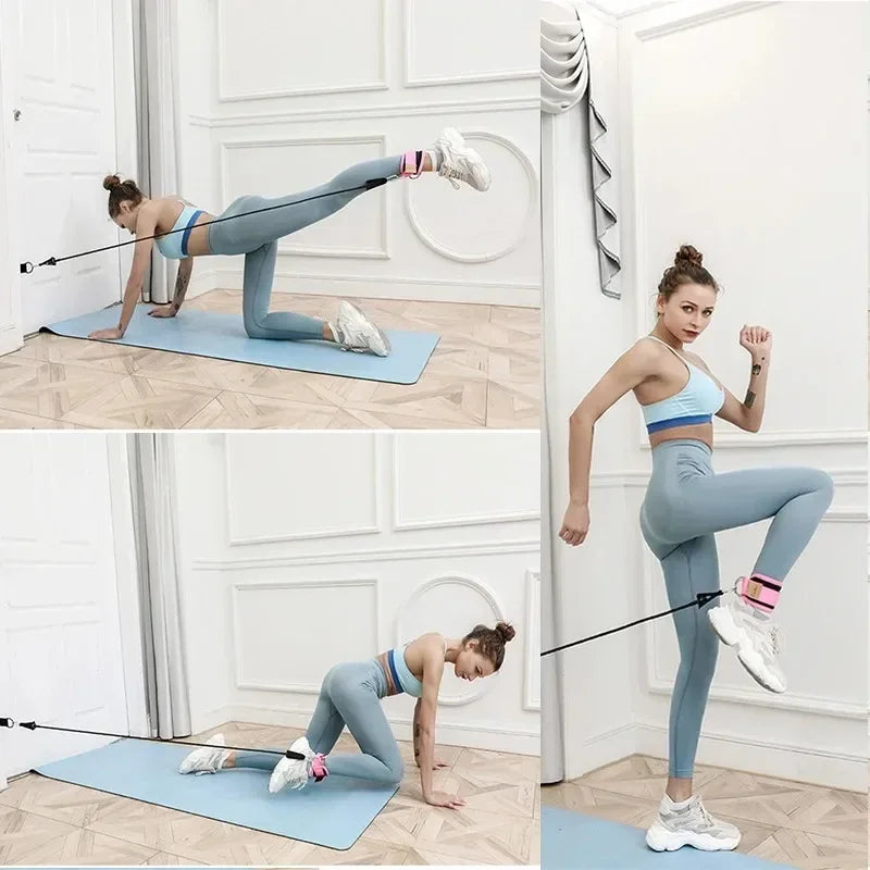 Correias de tornozelo faixas de resistência conjunto fitness treino equipamentos exercício tornozelo peso yoga elástico banda de fitness para ginásio homem mulher