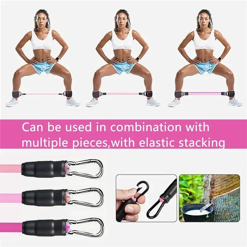 Correias de tornozelo faixas de resistência conjunto fitness treino equipamentos exercício tornozelo peso yoga elástico banda de fitness para ginásio homem mulher