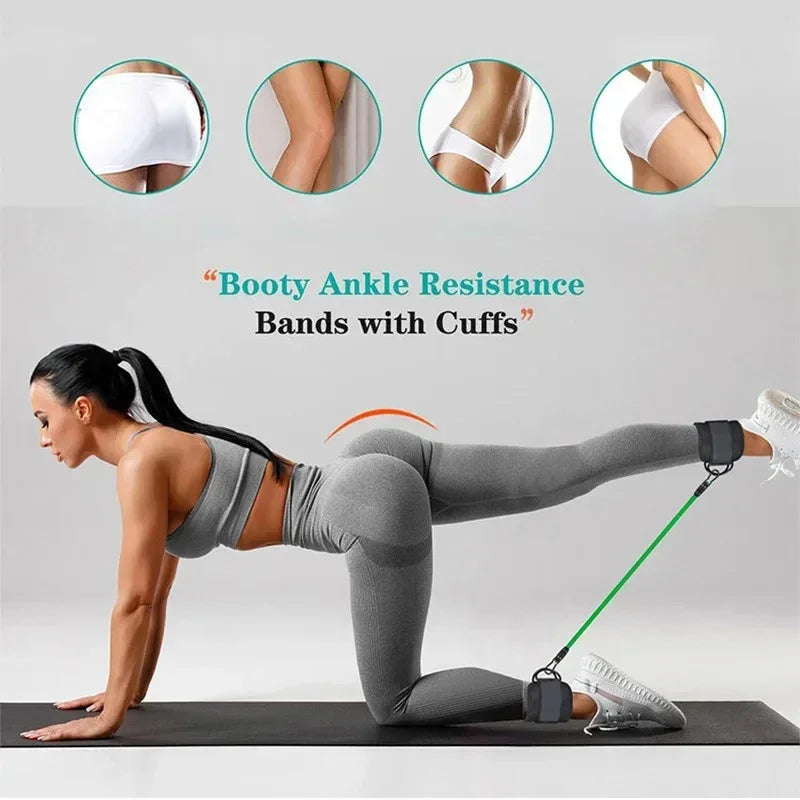 Correias de tornozelo faixas de resistência conjunto fitness treino equipamentos exercício tornozelo peso yoga elástico banda de fitness para ginásio homem mulher