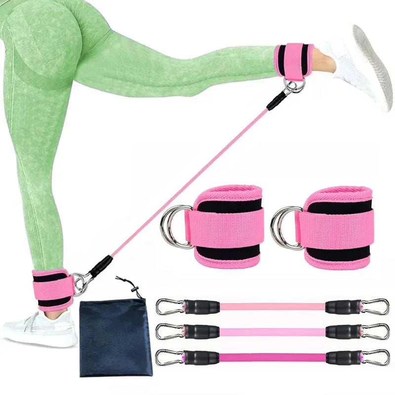 Correias de tornozelo faixas de resistência conjunto fitness treino equipamentos exercício tornozelo peso yoga elástico banda de fitness para ginásio homem mulher