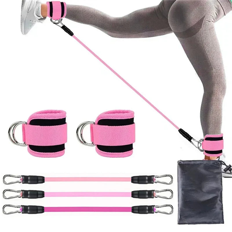 Correias de tornozelo faixas de resistência conjunto fitness treino equipamentos exercício tornozelo peso yoga elástico banda de fitness para ginásio homem mulher